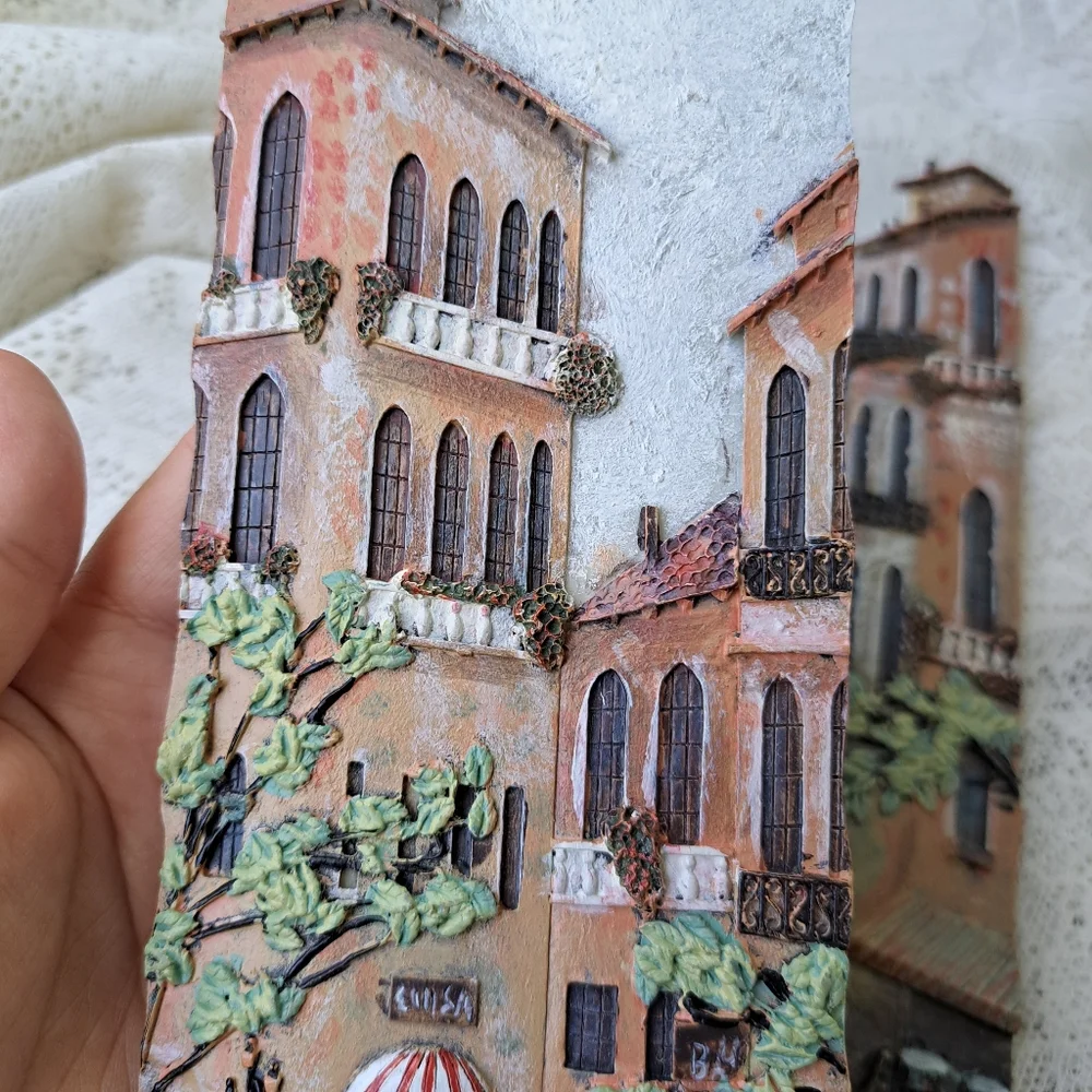 Vtg Ruane Manning Set 3D Textured Resin Wall Art Decor Sculpture Venice scenes